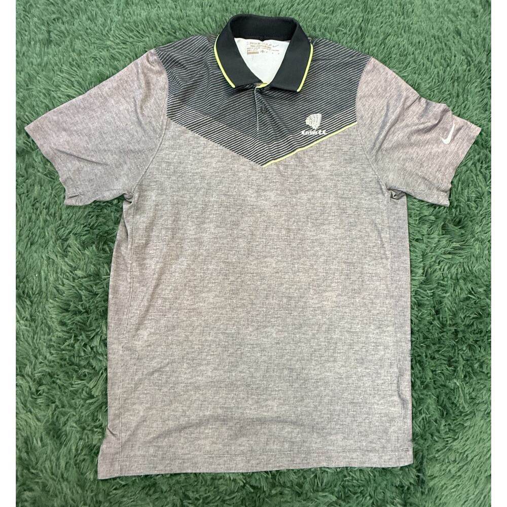 Nike Golf Men's Medium Gray Dri-FIT Polo Shirt Carlisle CC Performance Stripe